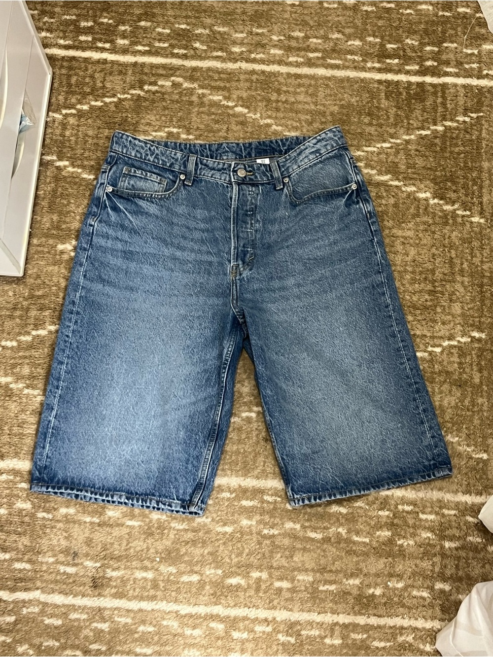 Women's Denim Bermuda Shorts in Washed Blue